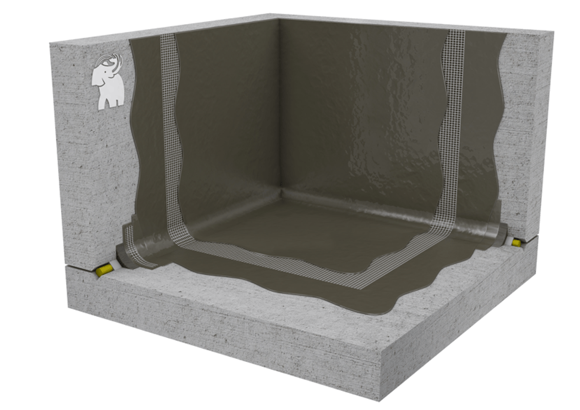 Sistema de depósito de agua con mortero impermeabilizante