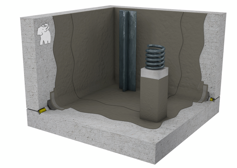 Impermeabilización de foso  de ascensor con mortero (L4A)